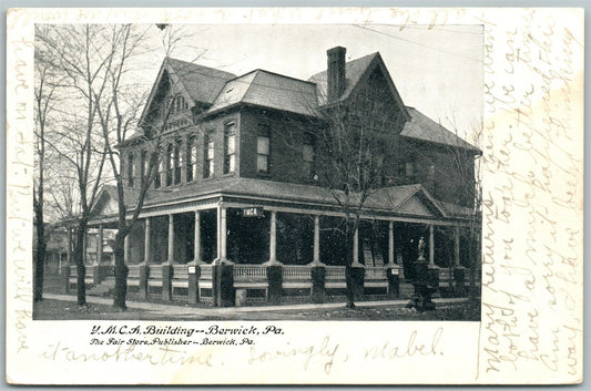 BERWICK PA Y.M.C.A. 1908 ANTIQUE POSTCARD