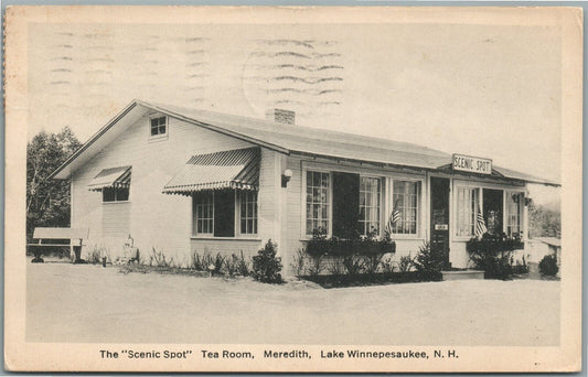 MEREDITH NH LAKE WINNEPESAUKEE SCENIC SPOT TEA ROOM ANTIQUE POSTCARD