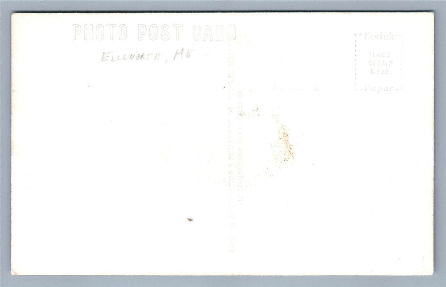 ELLSWORTH ME CHURCH VINTAGE REAL PHOTO POSTCARD RPPC