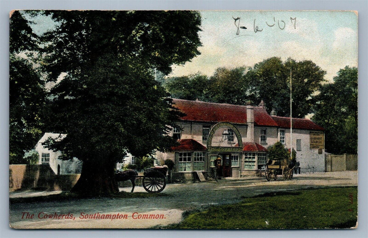 THE COWHERDS SOUTHAMPTON COMMONS ENGLAND ANTIQUE POSTCARD