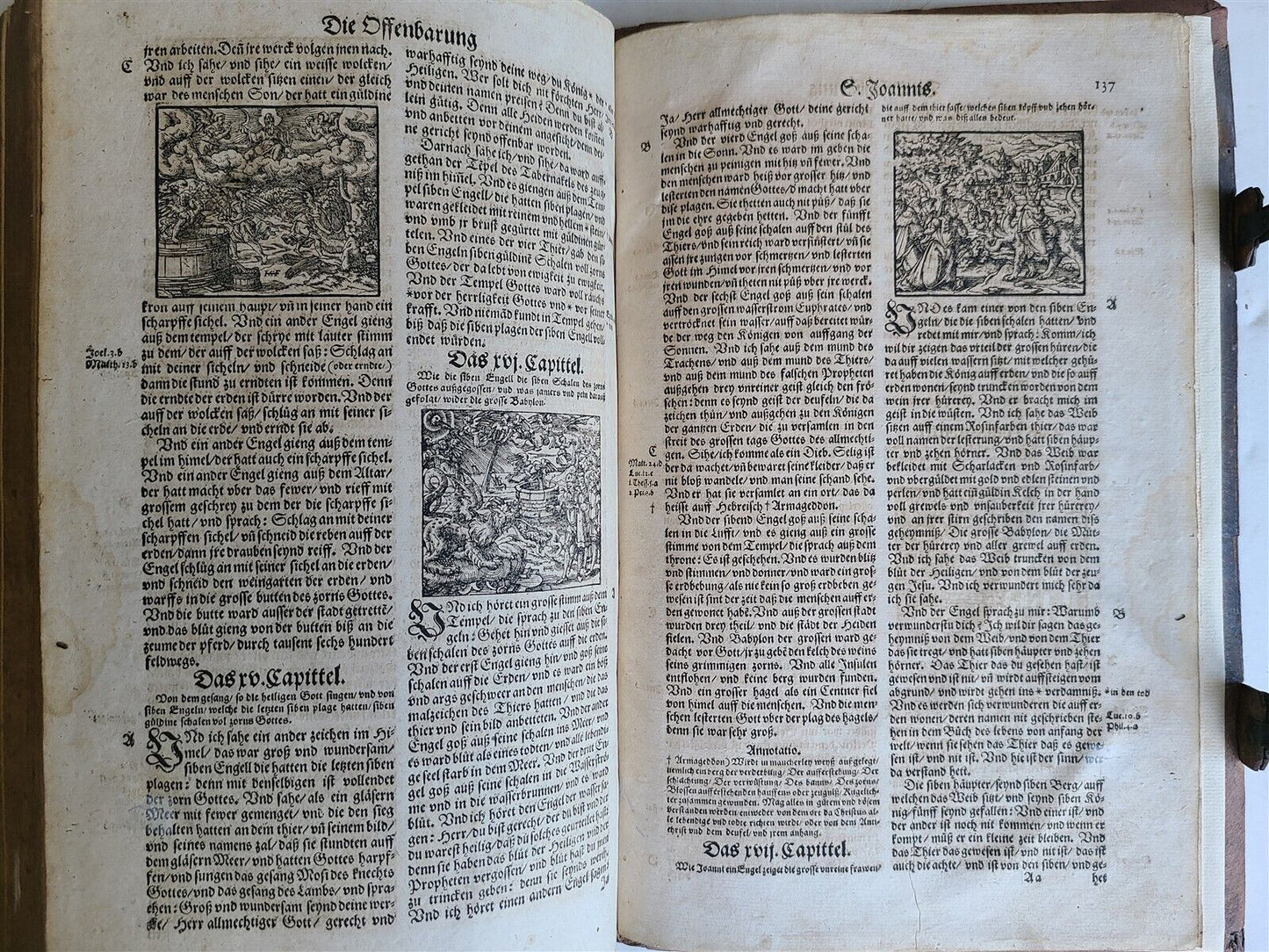 1597 BIBLE ILLUSTRATED by JM Bocksberger & Jost Amman FOLIO antique GERMAN