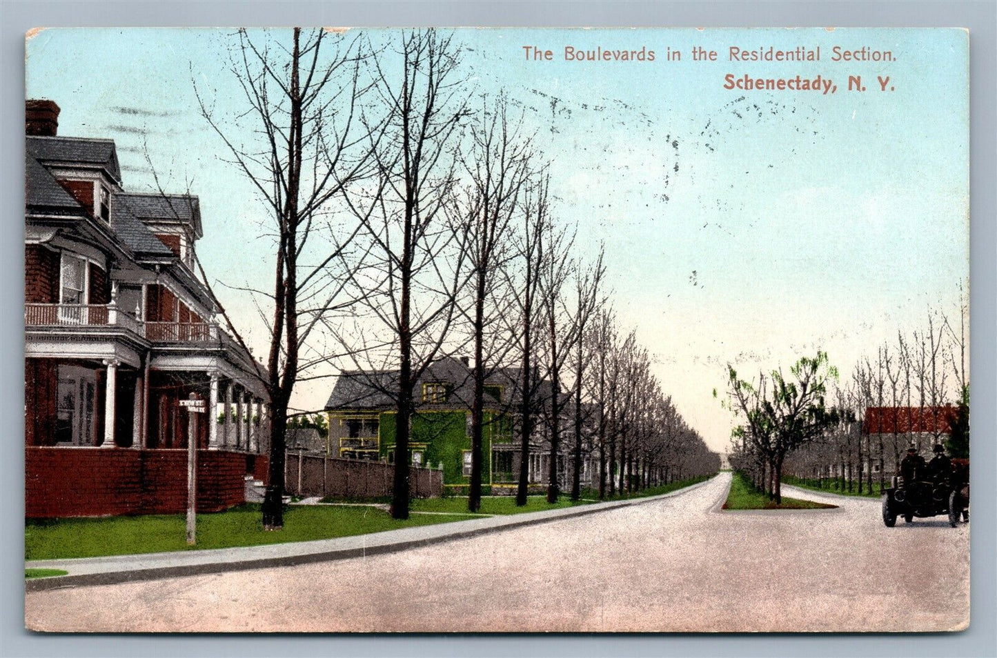 SCHENECTADY NY THE BOULEVARDS ANTIQUE POSTCARD