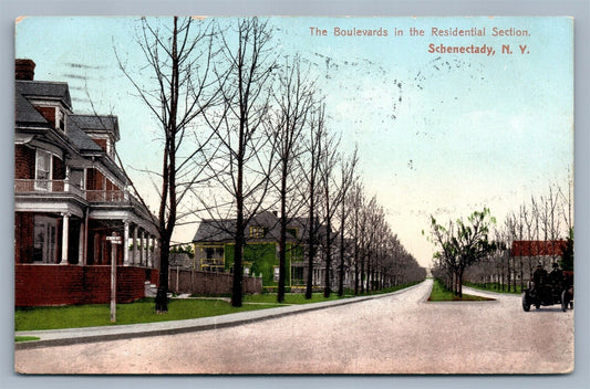 SCHENECTADY NY THE BOULEVARDS ANTIQUE POSTCARD