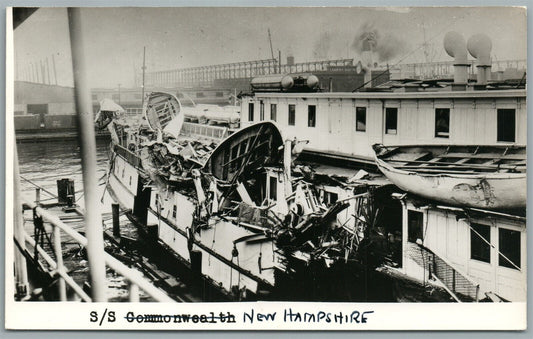 SS NEW HAMPSHIRE STEAMBOAT VINTAGE REAL PHOTO POSTCARD RPPC