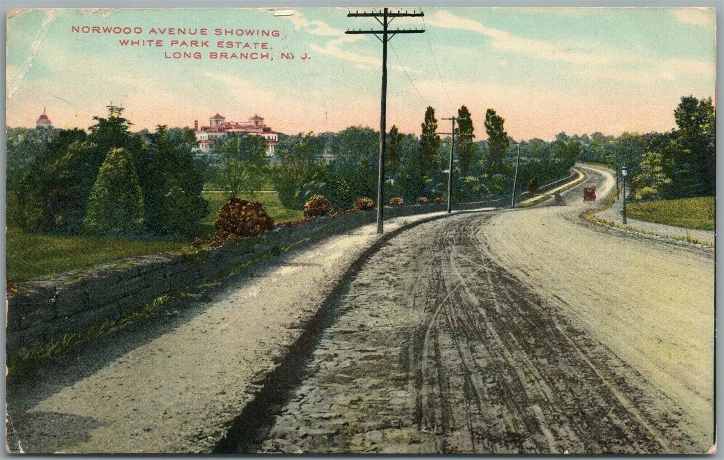 LONG BRANCH NJ NORWOOD AVENUE ANTIQUE POSTCARD