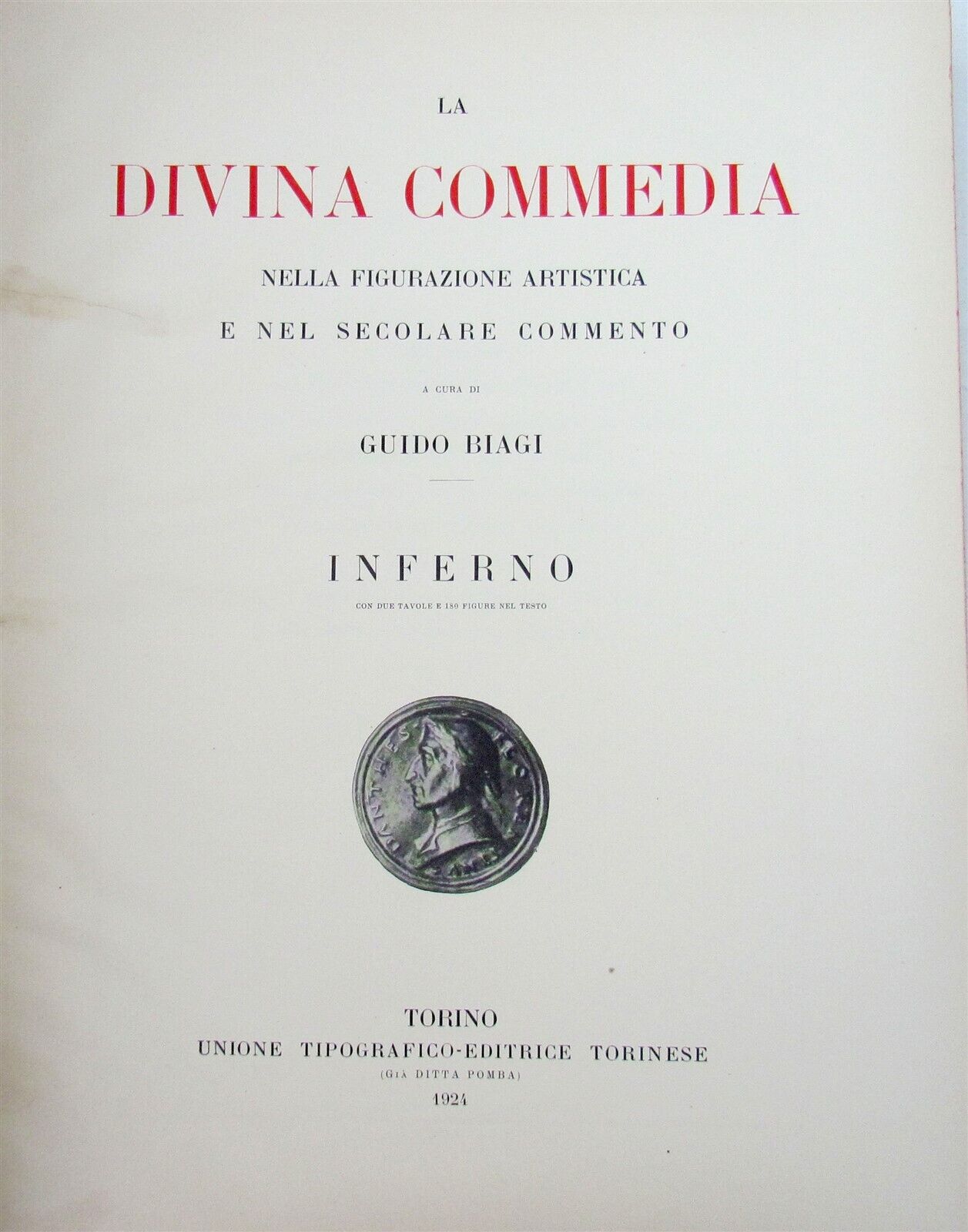 1924-39 DANTE DIVINA COMMEDIA NELLE FIGURAZIONE ARTISTICA antique MASSIVE FOLIO