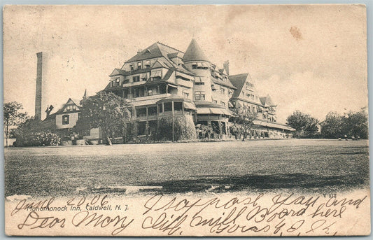 CALDWELL NJ MONOMONOCK INN 1906 UNDIVIDED ANTIQUE POSTCARD
