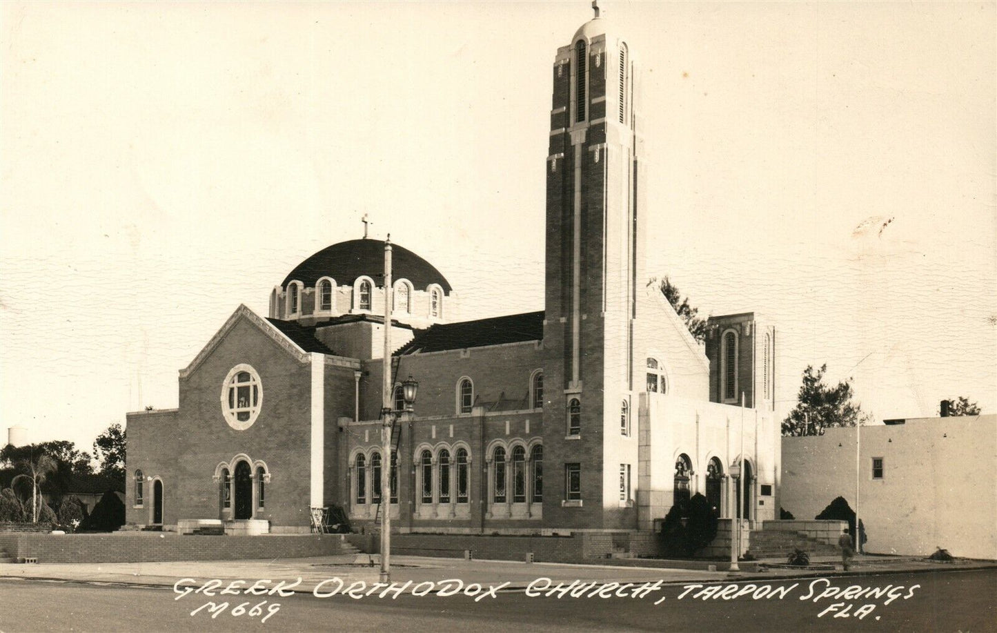 TARPON SPRINGS FL GREEK ORTHODOX CHURCH VINTAGE REAL PHOTO POSTCARD RPPC