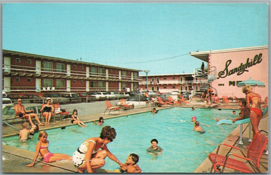 OCEAN CITY MD SANDYHILL MOTEL VINTAGE POSTCARD