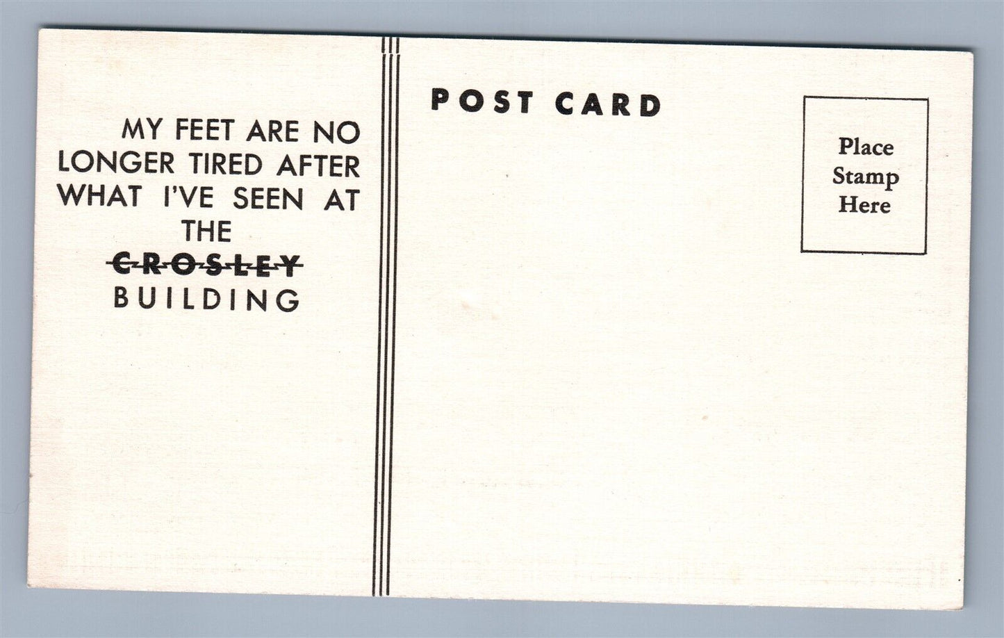 CAR OF TOMORROW ADVERTISING VINTAGE POSTCARD