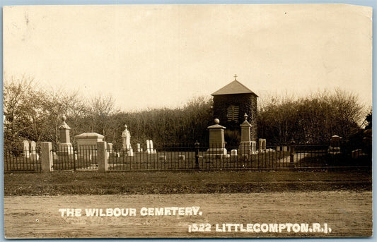 LITTLE COMPTON RI THE WILBOUR CEMETERY ANTIQUE REAL PHOTO POSTCARD RPPC