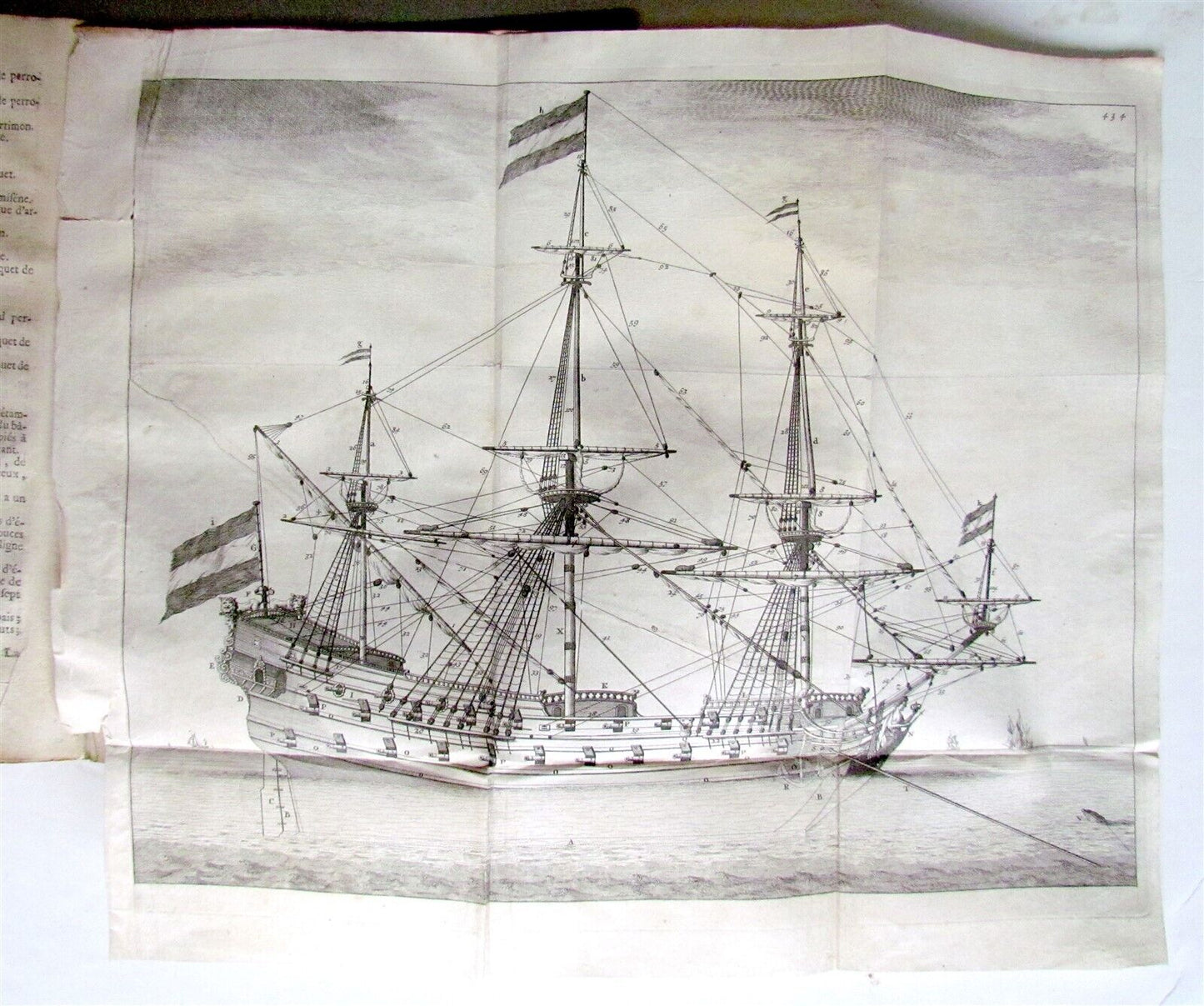 1702 NAVAL DICTIONARY ILLUSTRATED ship architecture maritime terminology antique