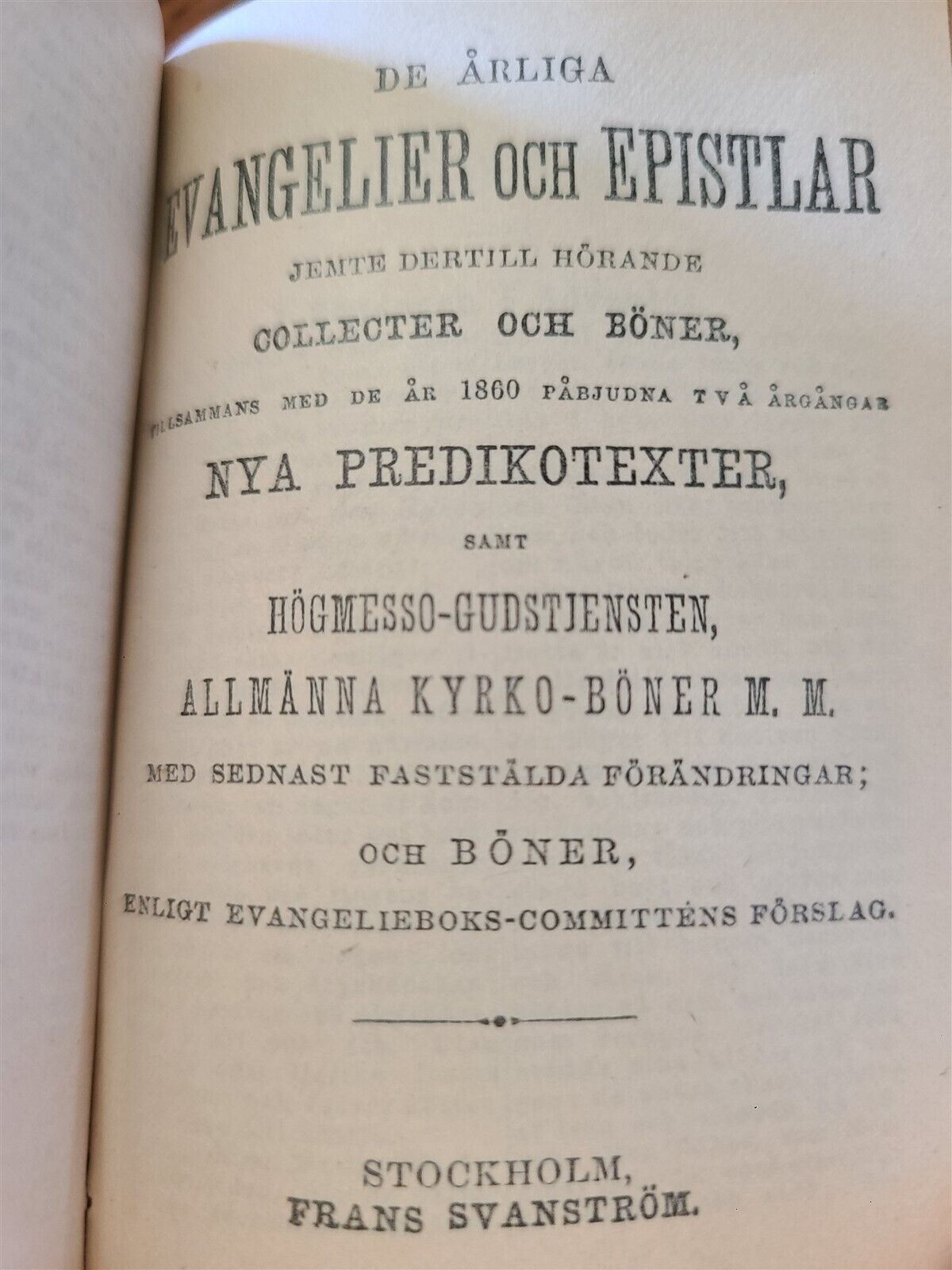 1888 SWEDISH BOOK OF PSALMS w/ MOTHER-OF-PERAL CROSS BINDING ANTIQUE