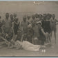 PEOPLE ON THE BEACH ANTIQUE REAL PHOTO POSTCARD RPPC