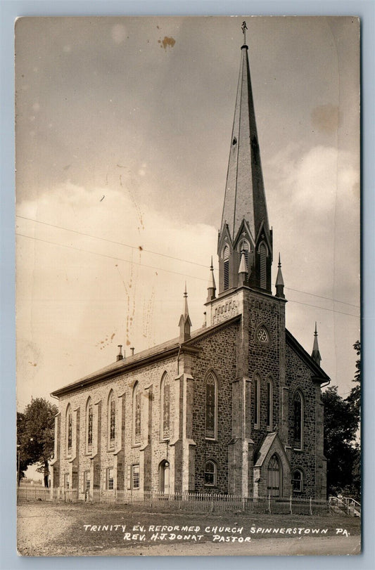 SPINNERSTOWN PA TRINITY CHURCH ANTIQUE REAL PHOTO POSTCARD RPPC