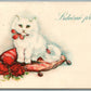 CUTE CAT CZECH ANTIQUE POSTCARD