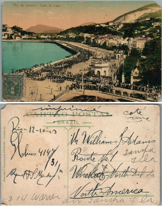 RIO DE JANEIRO BRAZIL CAES DE LAPA ANTIQUE POSTCARD