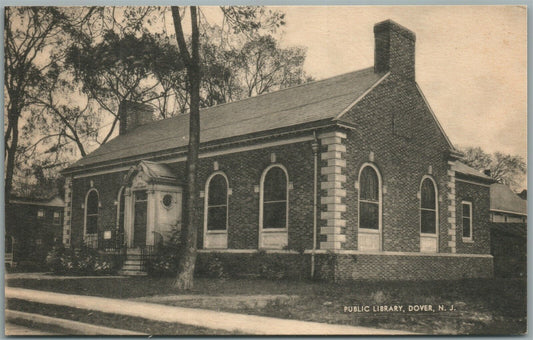 DOVER NJ 3 PUBLIC LIBRARY VINTAGE POSTCARD