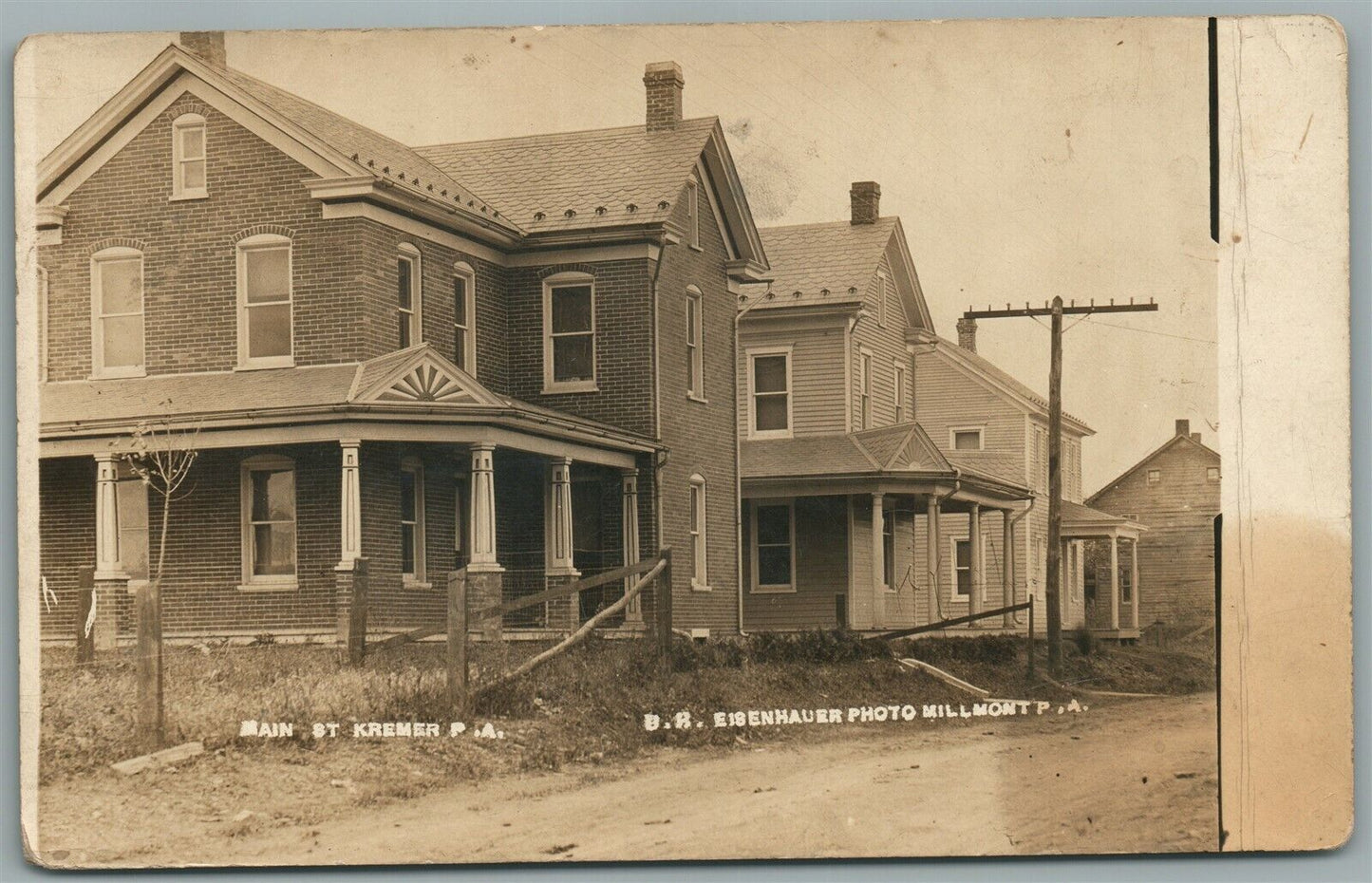 KREAMER PA MAIN STREET ANTIQUE REAL PHOTO POSTCARD RPPC