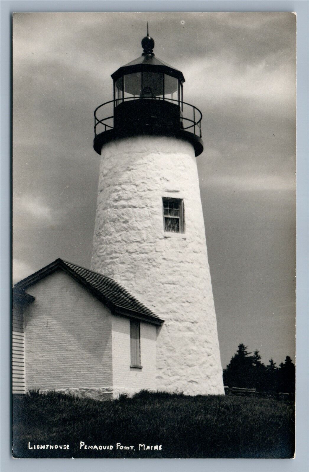 PEMAQUID POINT ME LIGHT HOUSE VINTAGE REAL PHOTO POSTCARD RPPC
