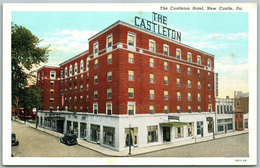 NEW CASTLE PA CASTLETON HOTEL ANTIQUE POSTCARD