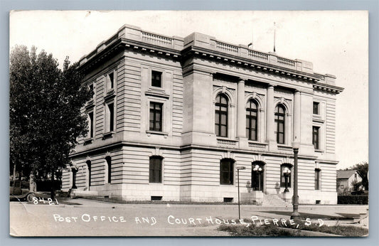 PIERRE SD POST OFFICE & COURT HOUSE ANTIQUE REAL PHOTO POSTCARD RPPC