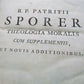 1731 VELLUM BINDING FOLIO PATRITII SPORER THELOLOGIA ANTIQUE