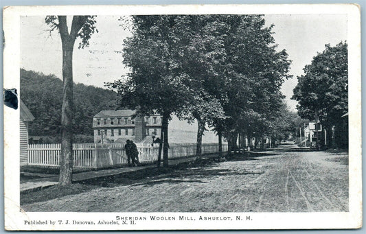 ASHUELOT NH SHERIDAN WOOLEN MILL ANTIQUE POSTCARD