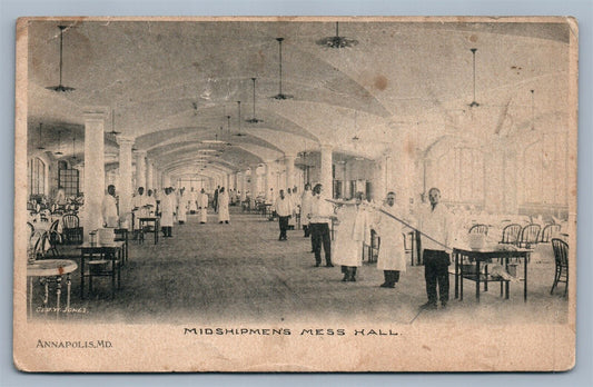 ANNAPOLIS MD MIDSHIPMENS MESS HALL ANTIQUE POSTCARD