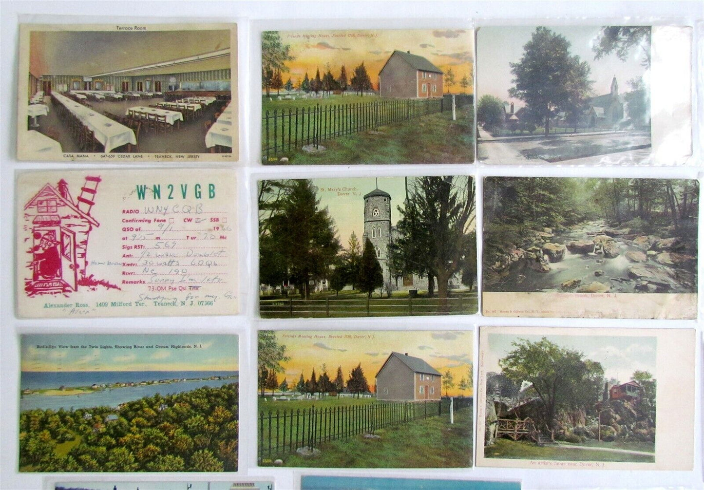 MIXED LOT NEW JERSEY NJ 33 ANTIQUE & VINTAGE POSTCARDS FREEHOLD HIGHLANDS DOVER