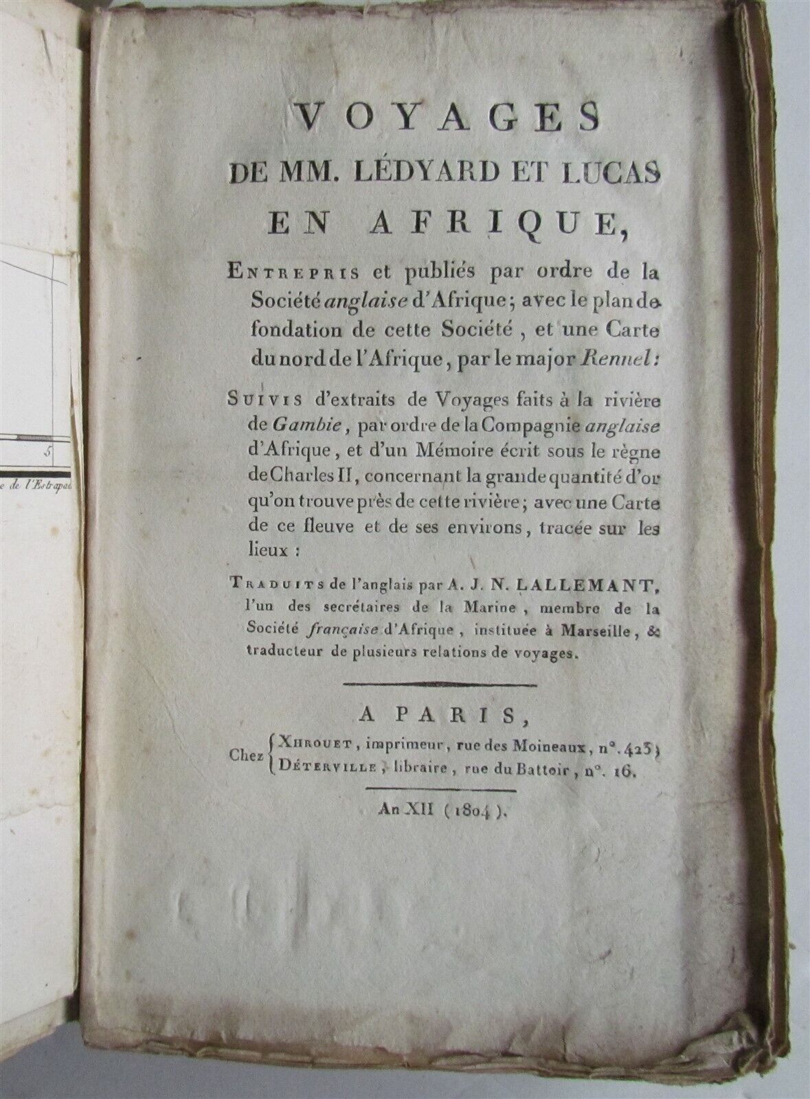 1804 TRAVELS of Ledyard & Lucas in Africa antique w/ MAPS Voyages de MM. Lédyard