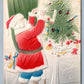 SANTA DECORATING CHRISTMAS TREE EMBOSSED ANTIQUE POSTCARD