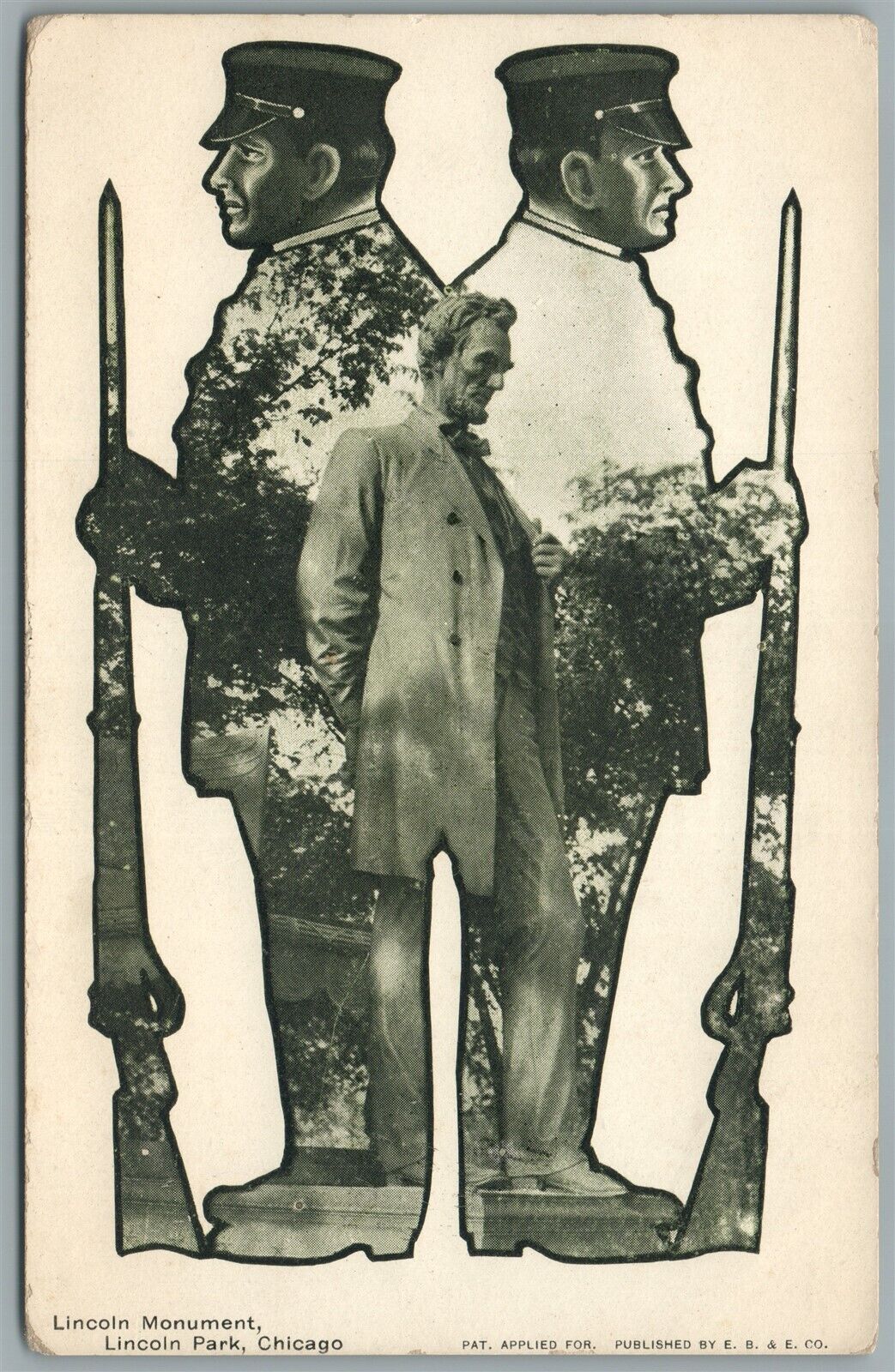 LINCOLN MONUMENT CHICAGO ANTIQUE POSTCARD