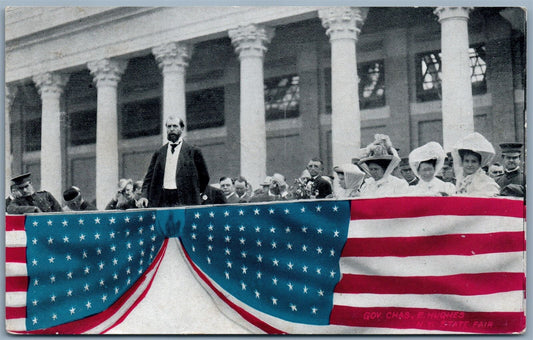 NEW YORK GOVERNOR CHARLES EVAN HUGHES STATE FAIR ANTIQUE POSTCARD