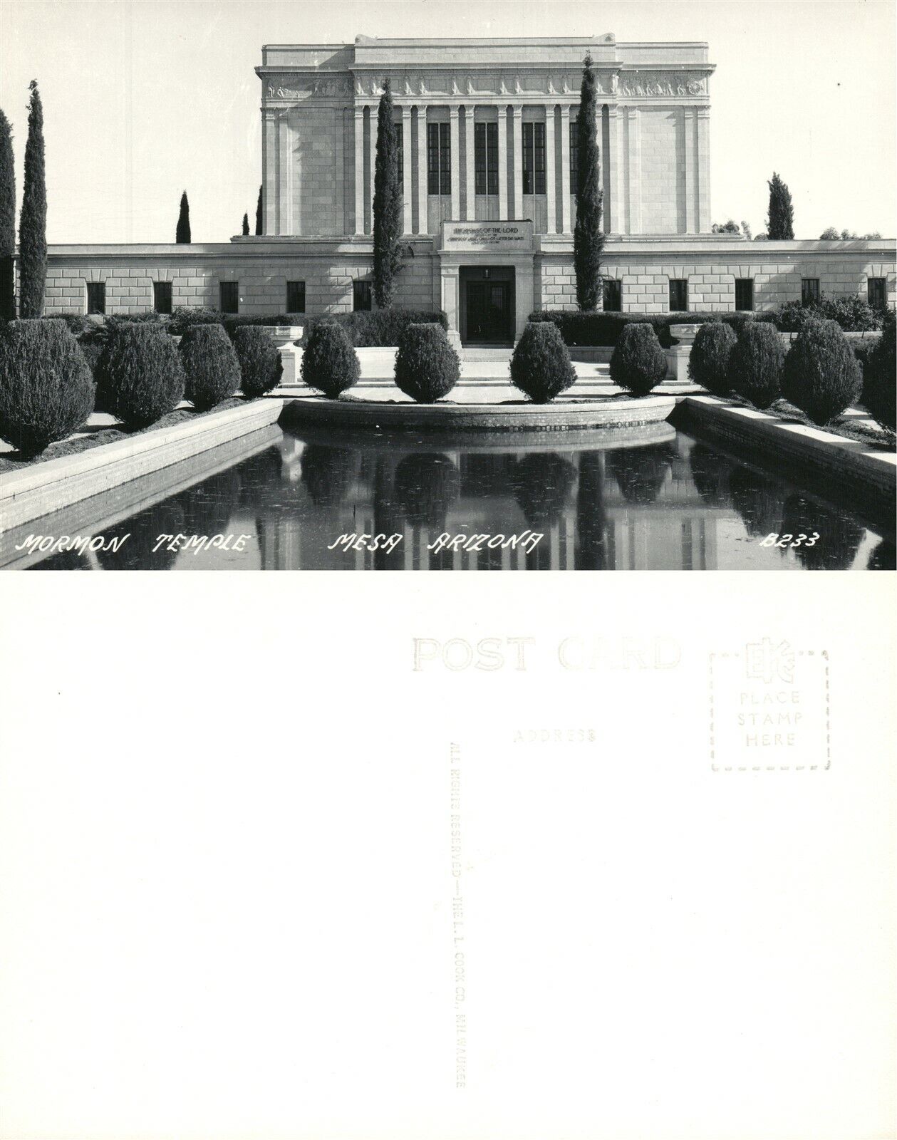 MESA AZ MORMON TEMPLE REAL PHOTO POSTCARD RPPC