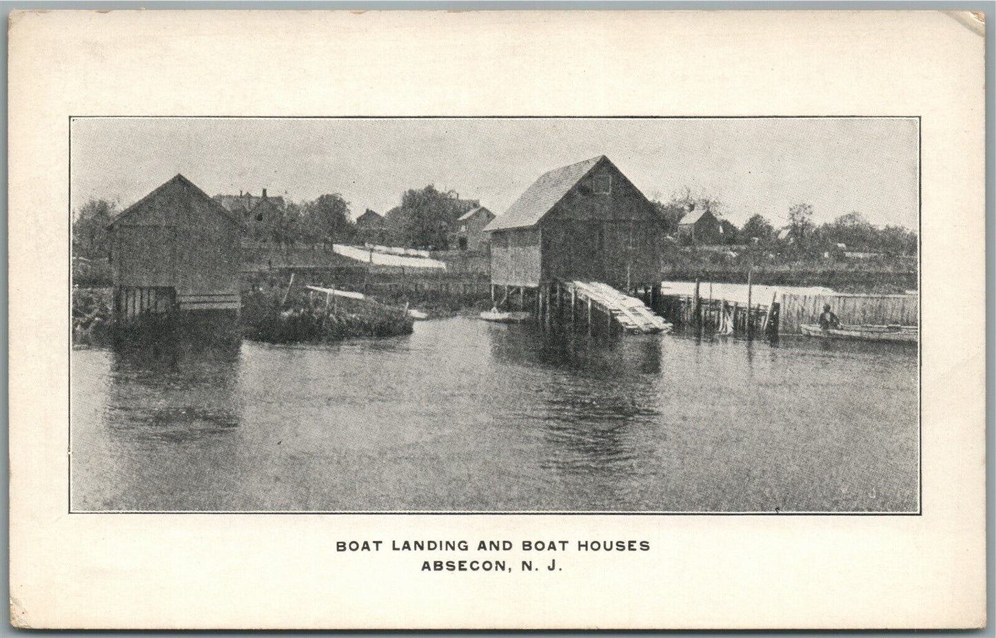 ABSECON NJ BOAT LANDING ANTIQUE POSTCARD