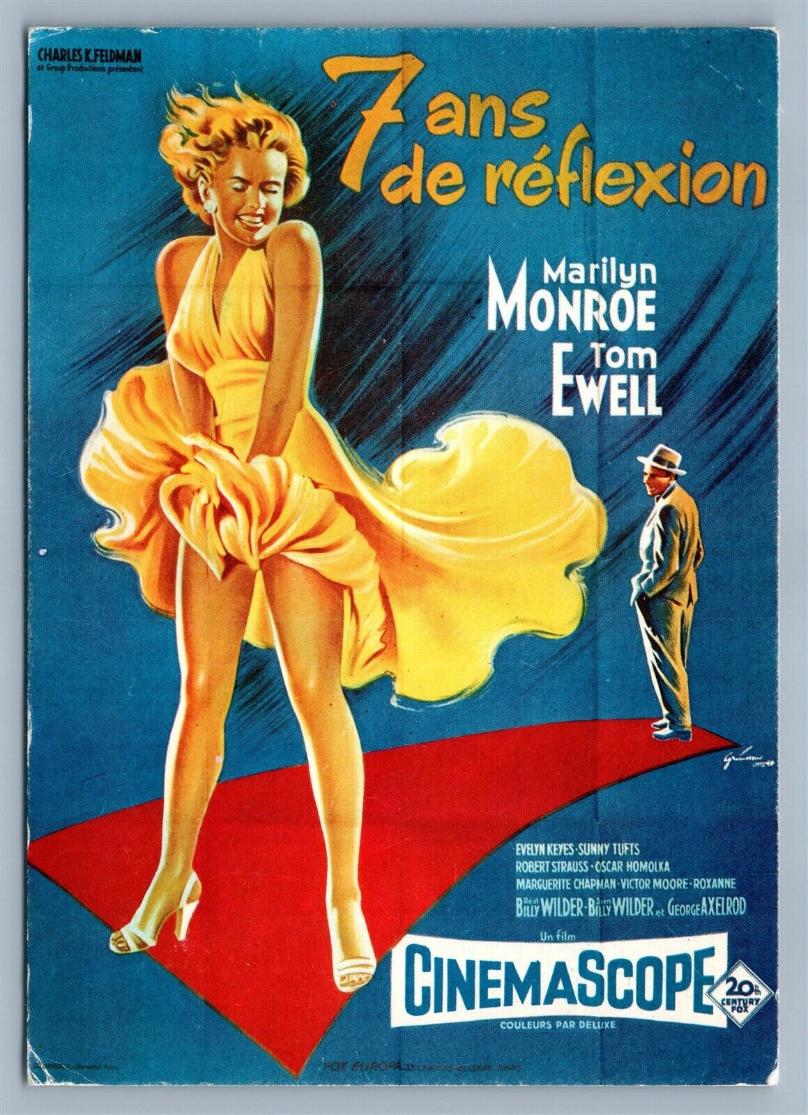 MARILYN MONROE CINEMASCOPE MOVIE POSTER POSTCARD SEPT ANS DE REFLEXION B.WILDER