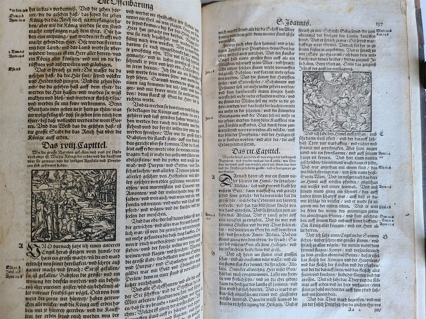 1597 BIBLE ILLUSTRATED by JM Bocksberger & Jost Amman FOLIO antique GERMAN