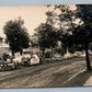 ADVERTISING HORSE DRAWN WAGONS AMERICAN FLAGS ANTIQUE REAL PHOTO POSTCARD RPPC