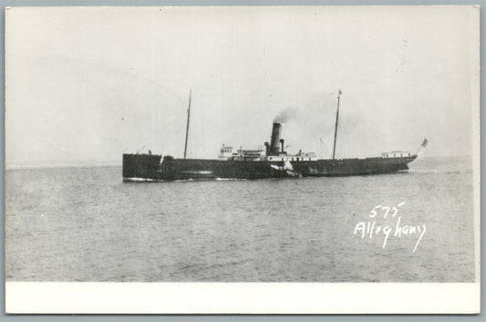 ALLEGHANY STEAMBOAT ship VINTAGE REAL PHOTO POSTCARD RPPC