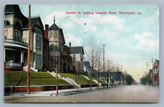 SHREVERPORT LA FANNIN STREET ANTIQUE POSTCARD