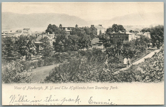 NEWBURGH NY HIGHLANDS FROM DOWNING PARK ANTIQUE POSTCARD