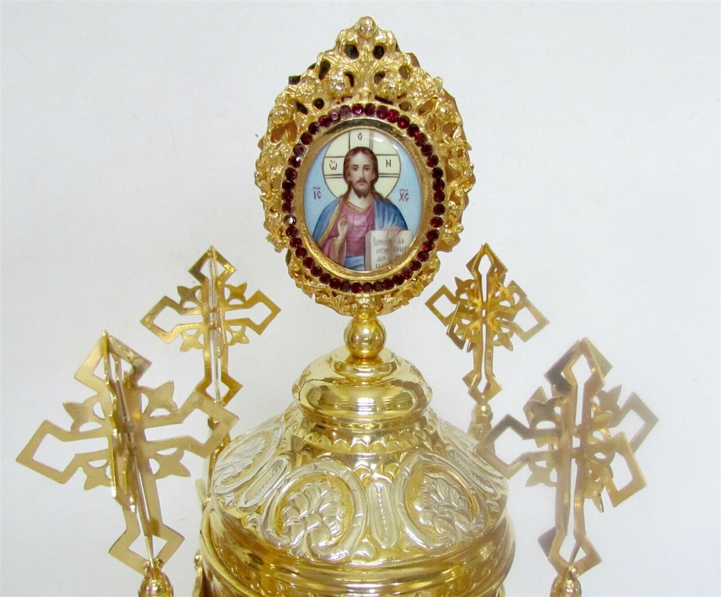 GREEK RUSSIAN ORTHODOX CHURCH LARGE RELIQUARY centerpiece