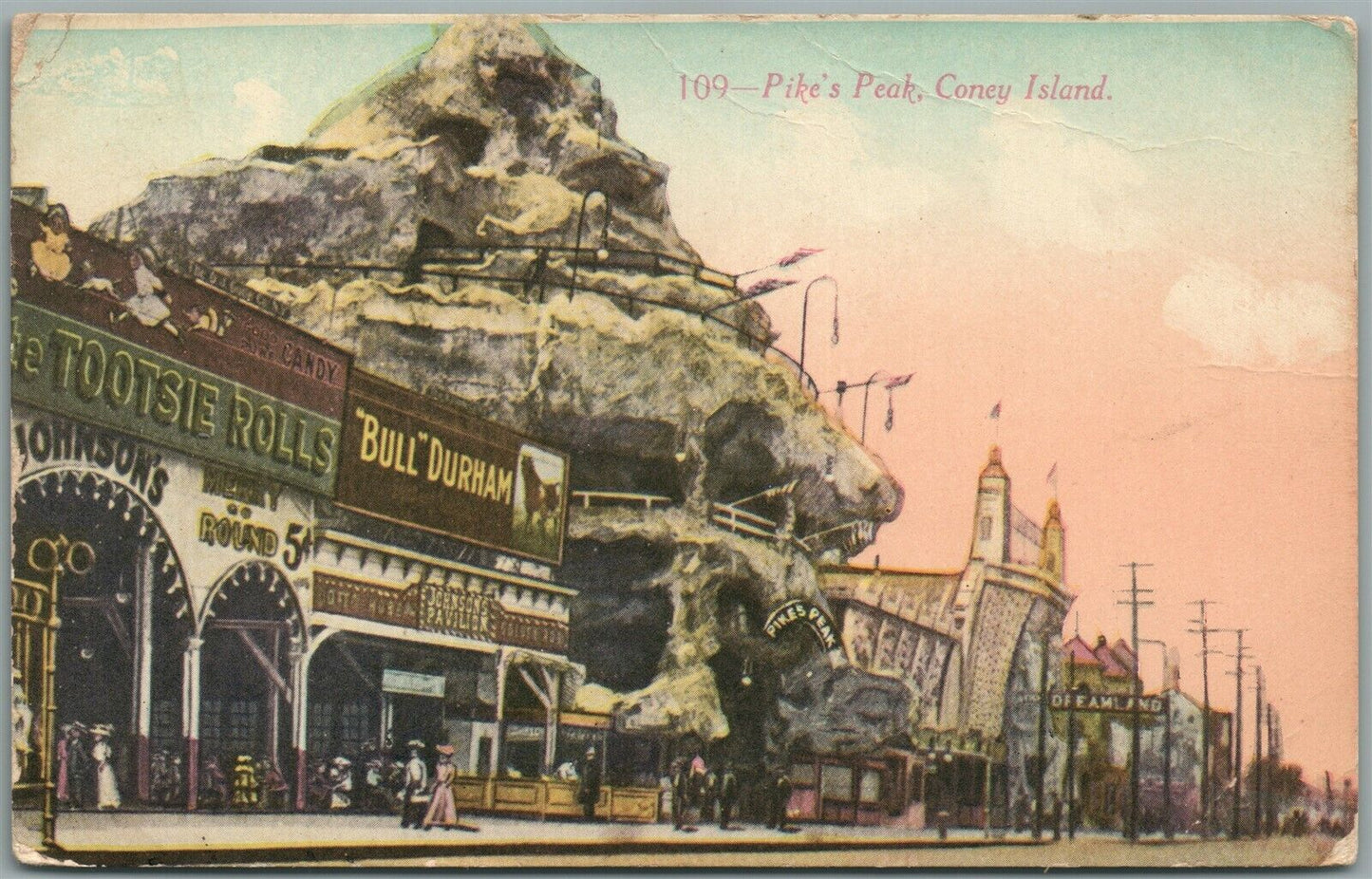 CONEY ISLAND BROOKLYN NY PIKE'S PEAK ANTIQUE POSTCARD