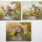 FISHING THEME lot OF 3 COMIC ANTIQUE VICTORIAN TRADE CARDS