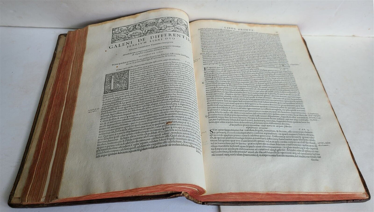 1586 RENAISSANCE EDITION OF GALEN antique FOLIO 16th century FAMOUS MEDICAL WORK