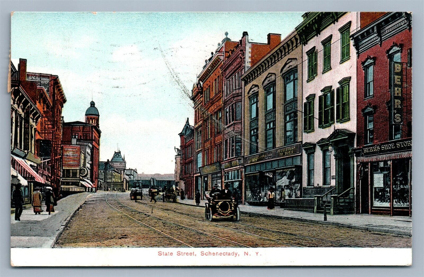 SCHENECTADY NY STATE STREET ANTIQUE POSTCARD