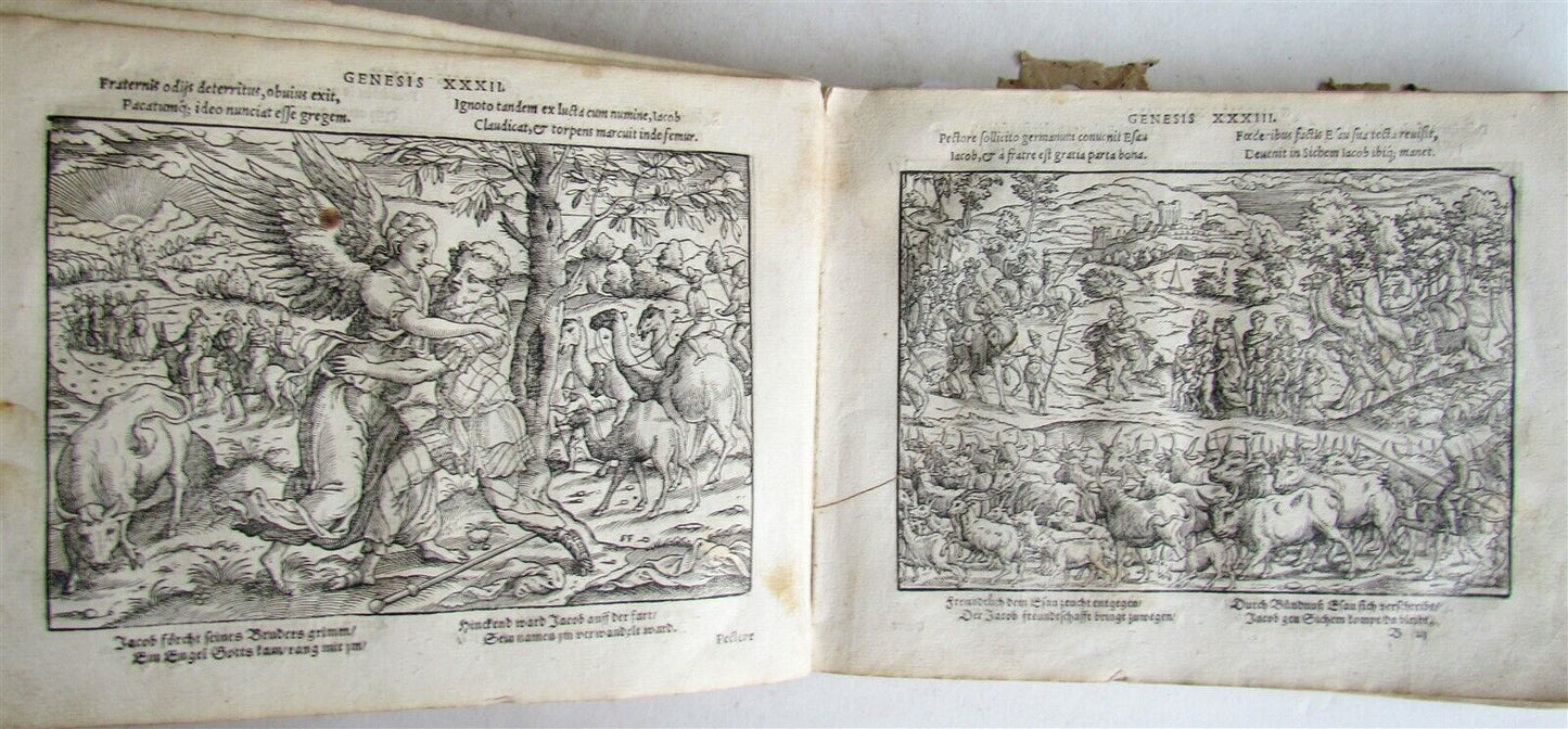 1564 BIBLE FIGURES antique RARE ILLUSTRATED 124 WOODCUTS JOST AMMAN 1st EDITION