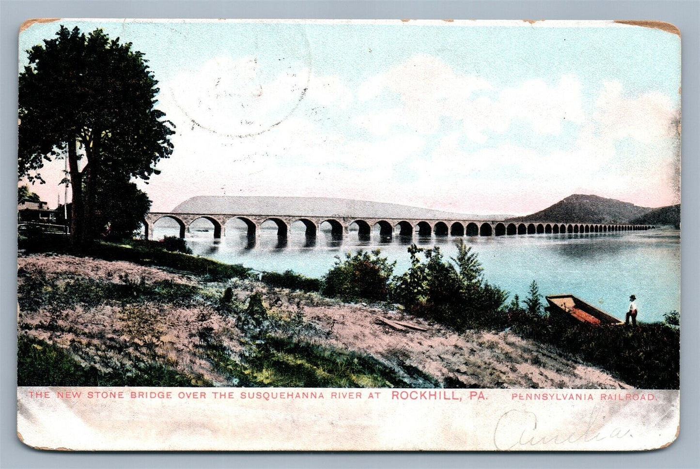 ROCKHILL PA STONE BRIDGE ANTIQUE POSTCARD