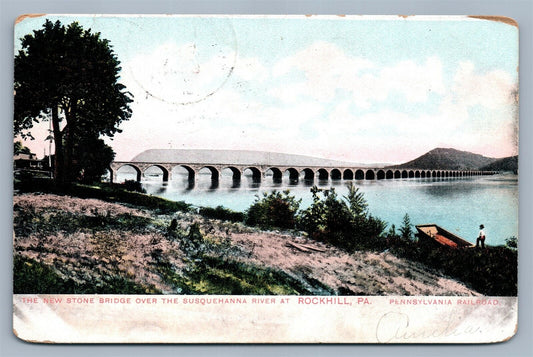 ROCKHILL PA STONE BRIDGE ANTIQUE POSTCARD